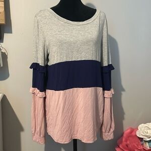 P.S. Kate Large long sleeve color block  D